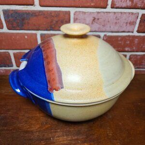 Walt Glass “Texas Sunset” Drip-Glazed Lidded Soup Tureen – Signed Art Pottery